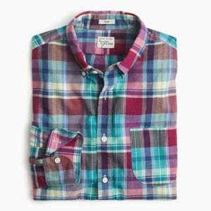 J.Crew Indian Madras Long Sleeve Button Do…